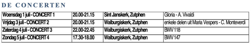 Concertschema koorlab Zutphen 2026
